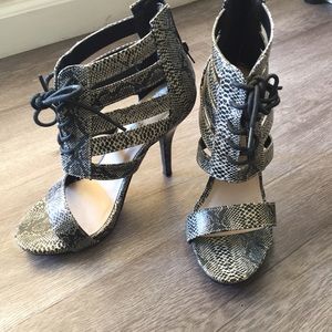 Strappy lace up heels